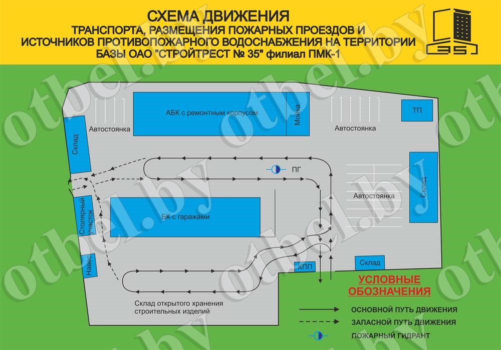 Изготовление схемы движения транспорта по территории предприятия