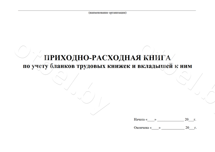 ЖД_13_1 Приходно-расходная Книга по учету бланков трудовых книжек и вкладышей к ним